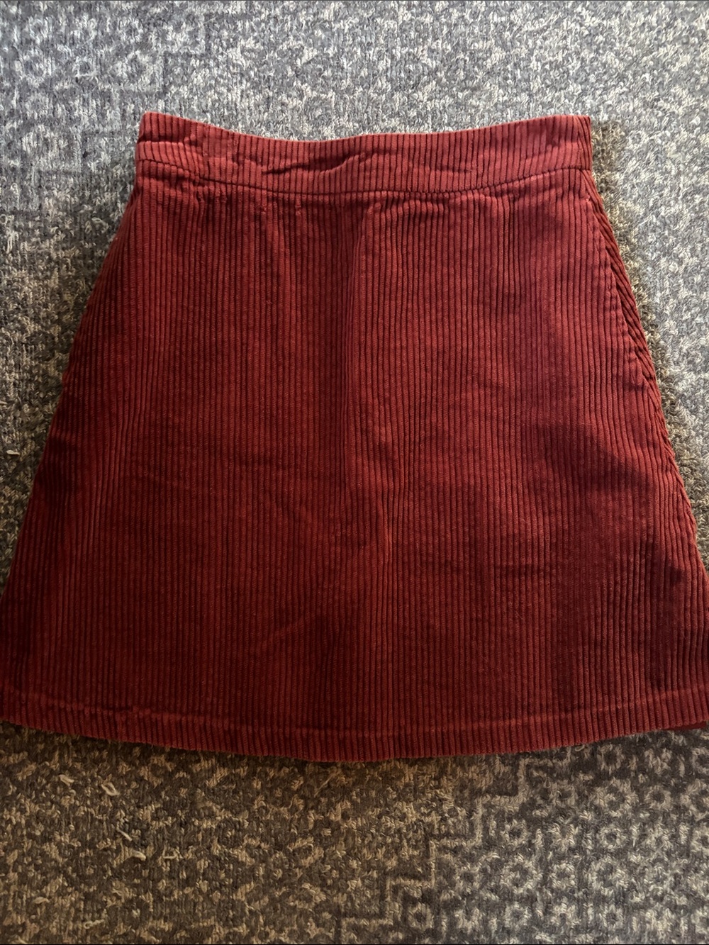 Just Corduroy A-Line Skirt Rust Brown Red XS